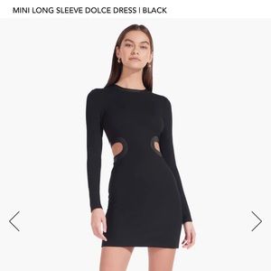 NWT XS STAUD MINI LONG SLEEVE DOLCE DRESS | BLACK